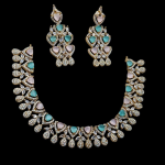 Dual-Tone Pink & Aqua Stone Necklace set